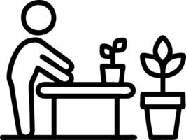 Employee creating a serene workspace Set 4 vector