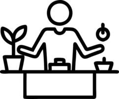 Employee creating a serene workspace Set 2 vector