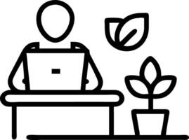 Employee creating a serene workspace vector