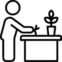 Employee creating a serene workspace Set 3 vector