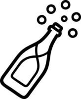 Elegant wine bottle with floating bubbles isolated on white background. Set 4 vector