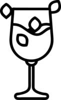 Elegant wine glass with floating rose petals isolated on white background. Set 7 vector