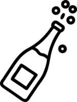 Elegant wine bottle with floating bubbles isolated on white background. vector