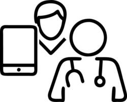 Doctor examining patient with digital tablet and copy space vector