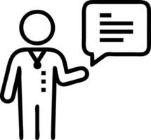Doctor explaining AI diagnosis tool to a patient vector