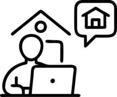 Doctor conducting virtual consultation in home office ample copy space vector