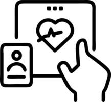 Doctor consulting patient through digital health app on tablet with health data display vector