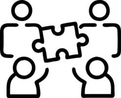 Diverse team laughing while solving puzzle in open office copy space below. vector