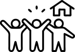 Diverse neighbors having block party with copy space vector