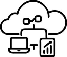 Digital marketer analyzing cloud data on modern devices with soft abstract background ample copy space vector