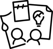 Designers brainstorming with sketches on paper soft abstract background copy space on left. vector