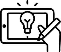 Designer sketching ideas on tablet in creative studio copy space provided vector