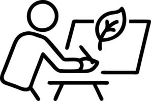 Designer sketching sustainable packaging concepts vector