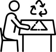 Designer creating sustainable packaging prototypes vector