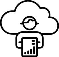 Data scientist analyzing cloud based data on a digital tablet in high tech office vector