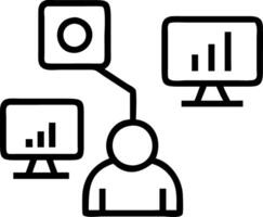 Data analysts interpreting network intelligence data in an open workspace with copy space vector
