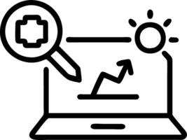 Data analyst reviewing predictive maintenance results on laptop vector