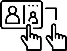 Creative team using interactive touch screens bokeh background copy space on right. vector