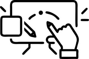Creative team sketching ideas on tablets bokeh digital art background copy space below. vector