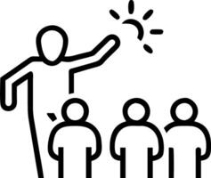 Creative director leading team in growth strategy on plain background vector