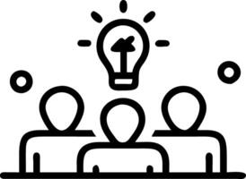 Creative team brainstorming growth ideas on bokeh background vector