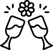Couples toasting at engagement party with sparkling drinks copy space above. Set 2 vector