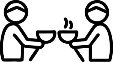 Couple enjoying a relaxing tea ceremony on plain background copy space below vector
