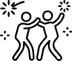 Couples dancing at a New Years Eve party with fireworks backdrop copy space below. Set 2 vector