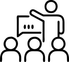 Community Manager Leading Strategy Session vector