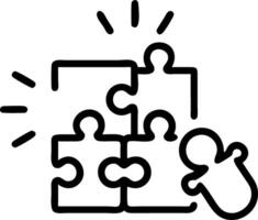 Colleagues fitting puzzle pieces together with bokeh lights in background copy space above. vector