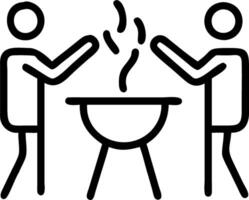 Colleagues enjoying a rooftop barbecue with laughter copy space on side. vector