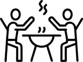 Colleagues enjoying a rooftop barbecue with laughter copy space on side. Set 2 vector