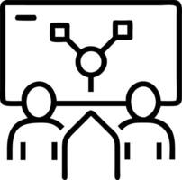 Colleagues collaborating around a digital screen in open office copy space on left vector