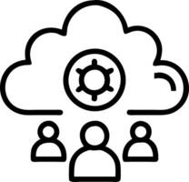 Cloud services team deploying multi cloud solutions with soft abstract background ample copy space vector
