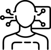 Close up portrait of tech leader using digital twins for digital transformation with copy space vector
