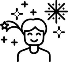 Close up Portrait of Person with Australian Fireworks in Background vector