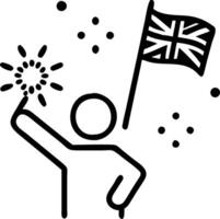 Close up Portrait of Person Holding Australian Flag with Fireworks Reflection Set 3 vector