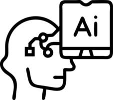 Close up portrait of marketing professional using AI tools for digital transformation with copy space vector
