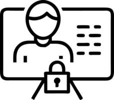 Close up portrait of IT specialist using cybersecurity dashboard for digital transformation with copy space vector
