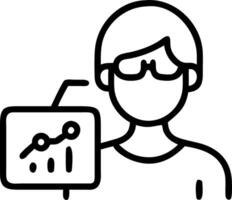 Close up portrait of data scientist using real time data visualization for digital transformation with copy space vector