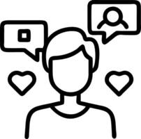 Close up Portrait of Community Manager Face with Digital Communication Tools vector