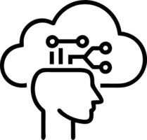Close up portrait of data engineer utilizing cloud based AI for digital transformation with copy space vector