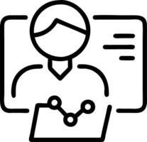 Close up portrait of business analyst using real time analytics for digital transformation with copy space Set 2 vector