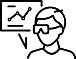 Close up portrait of an engineer analyzing holographic data with copy space vector