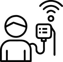 Close up portrait of an engineer using smart diagnostics on a turbine with copy space vector