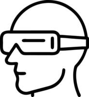 Close up portrait of an engineer using augmented reality glasses for design with copy space Set 6 vector