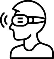 Close up portrait of an engineer using augmented reality glasses for design with copy space Set 3 vector