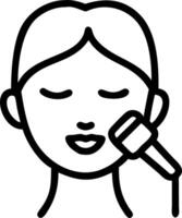 Close up portrait of a woman using a jade roller on her face copy space above. Set 4 vector