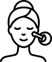 Close up portrait of a woman using a jade roller on her face copy space above. Set 2 vector