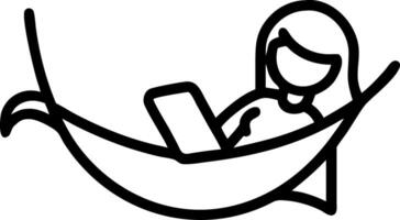 Close up portrait of a woman relaxing in a hammock with a book copy space above. Set 2 vector